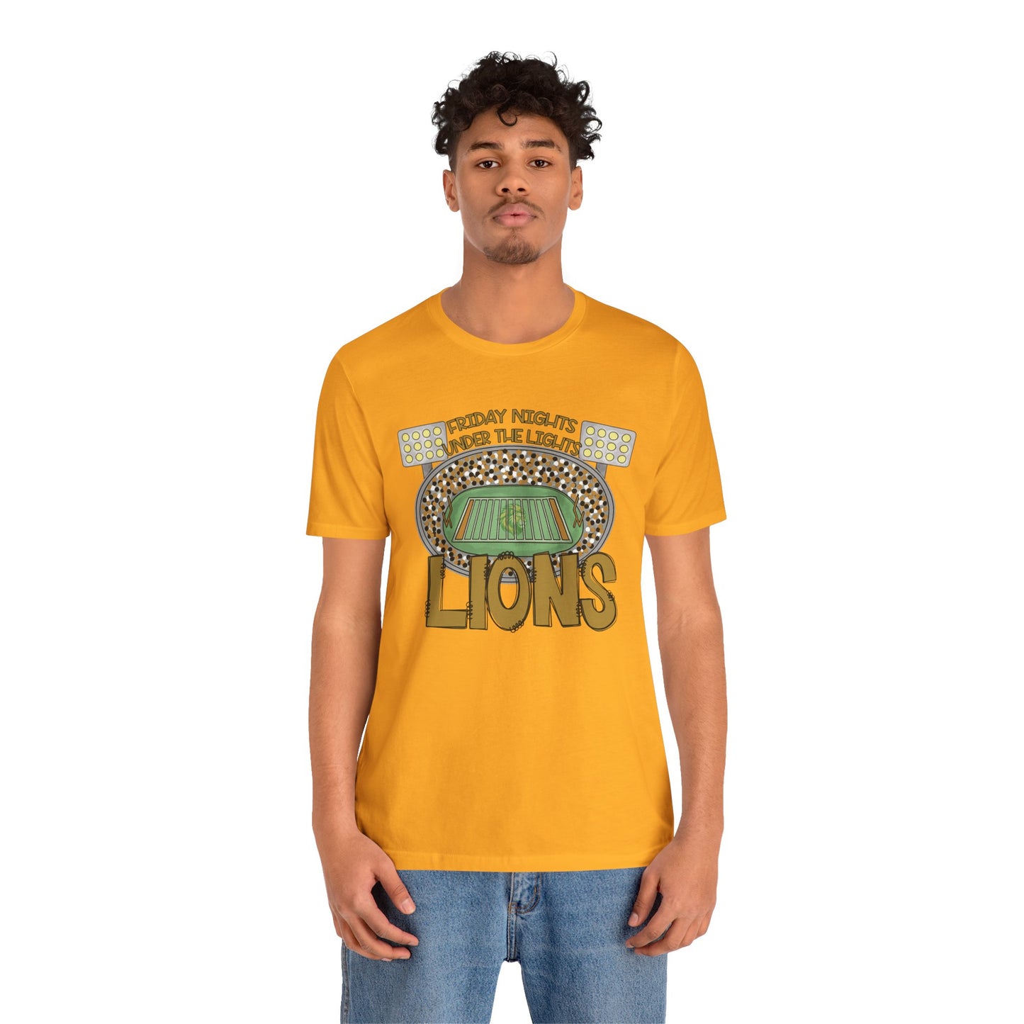 Adult Lions Friday Nights Under The Lights Tee - Bella Canvas