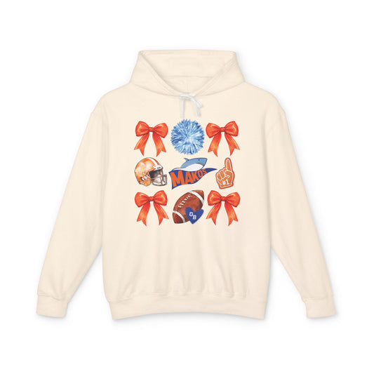 Makos Coquette Football Hoodie - Comfort Colors