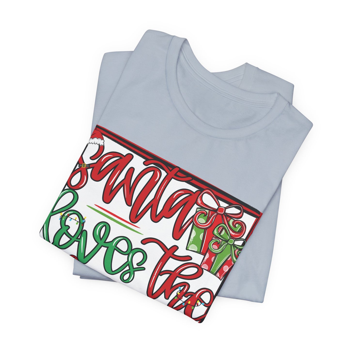 Santa Loves the Lions Tee - Bella Canvas