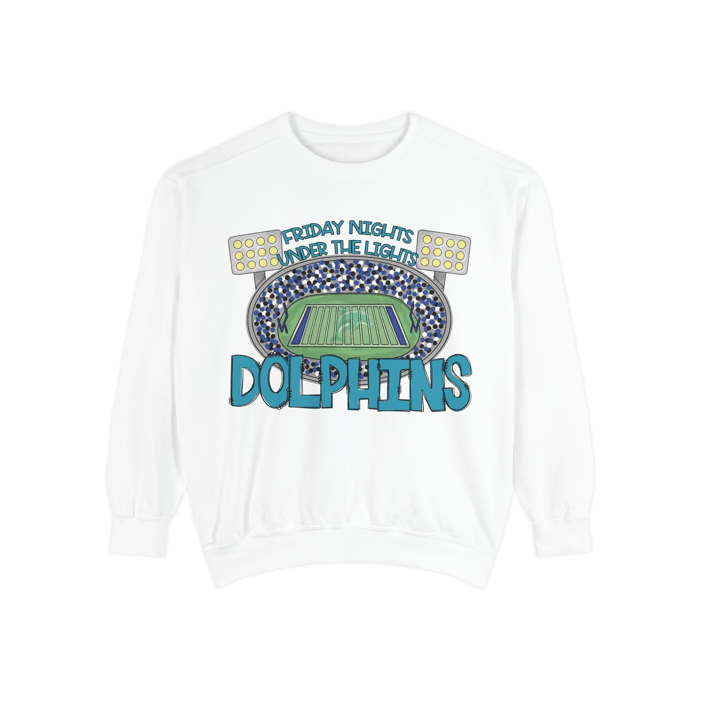 Adult Friday Night Lights Dolphins Sweatshirt - Comfort Colors