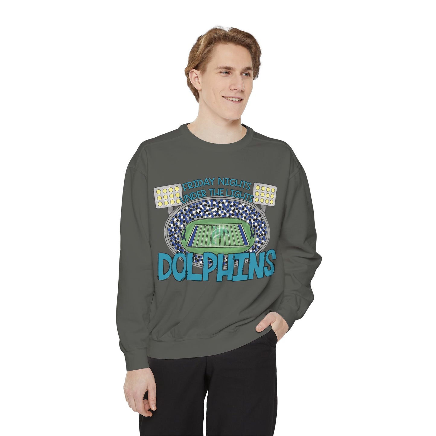 Adult Friday Night Lights Dolphins Sweatshirt - Comfort Colors