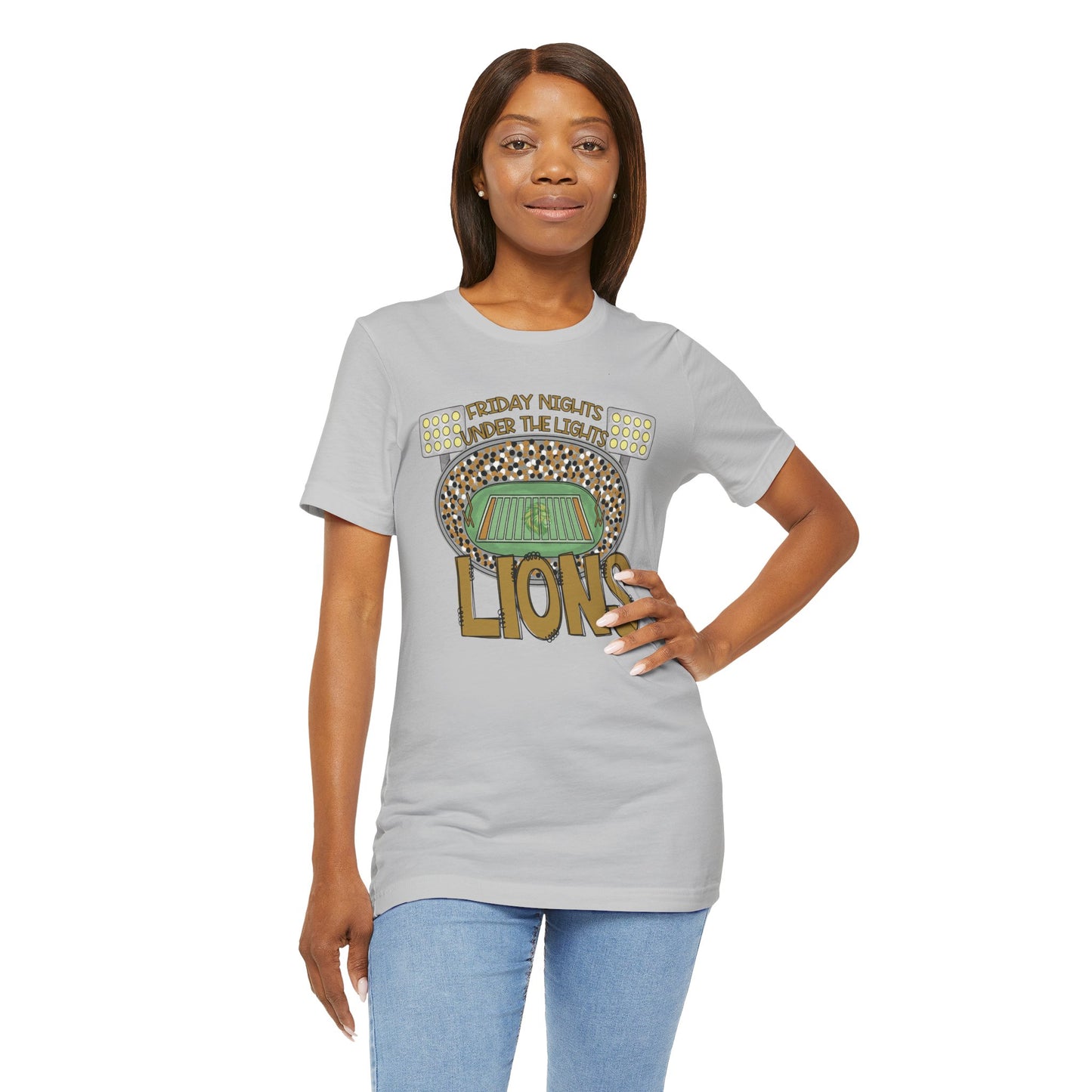 Adult Lions Friday Nights Under The Lights Tee - Bella Canvas