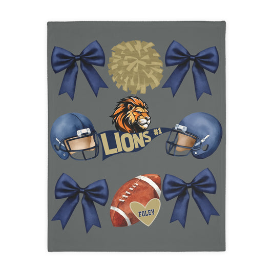 Lions Football 2 Sided Soft Blanket