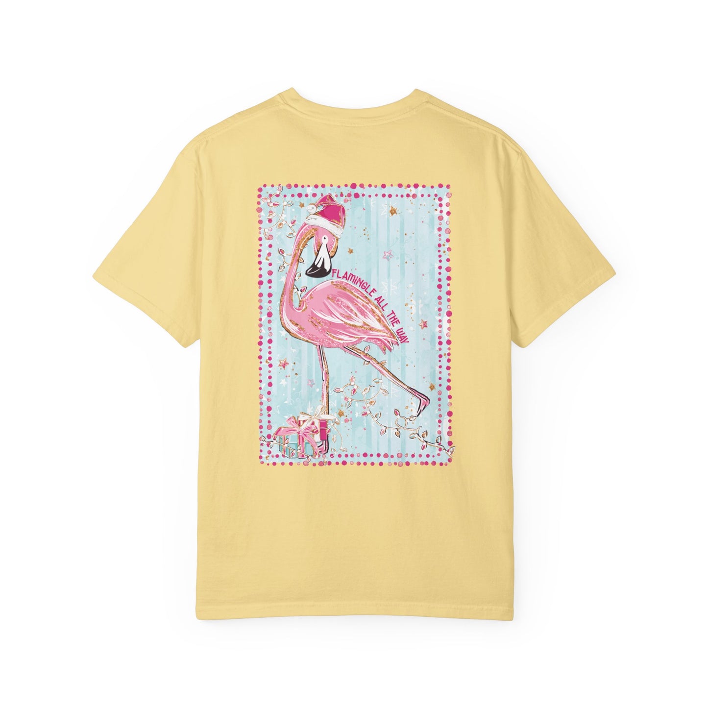 Flamingo Flamingle All the Way Christmas Tee - Comfort Colors