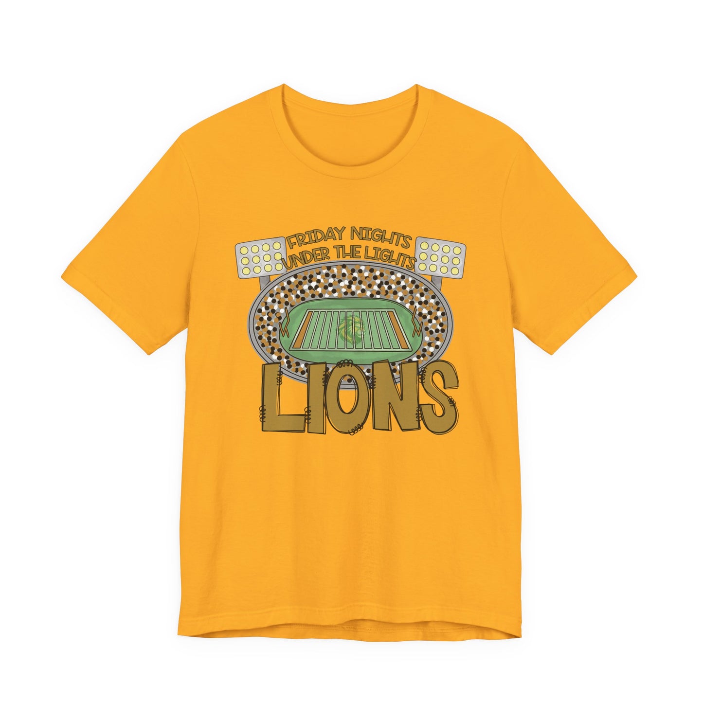 Adult Lions Friday Nights Under The Lights Tee - Bella Canvas