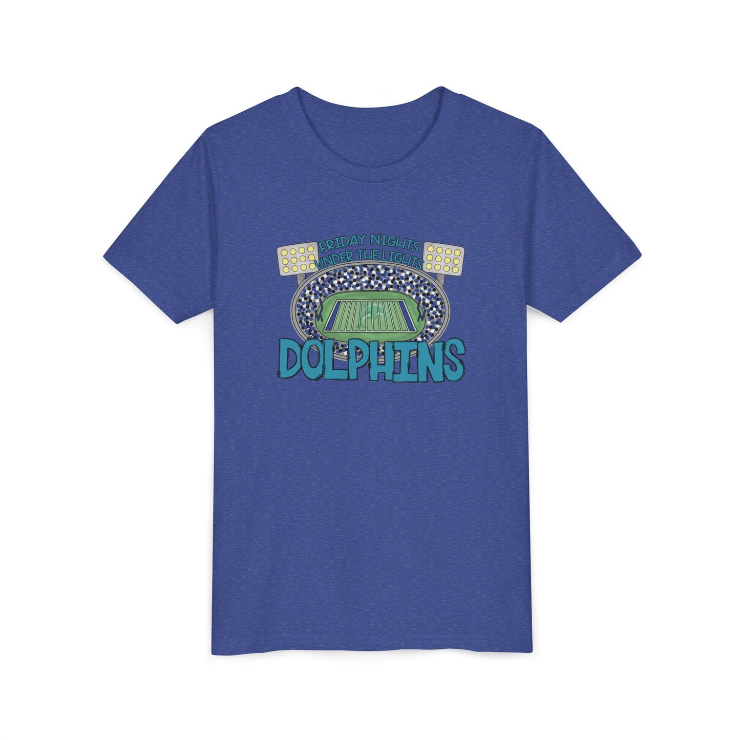 Dolphins Friday Nights Youth Tshirt - Bella Canvas