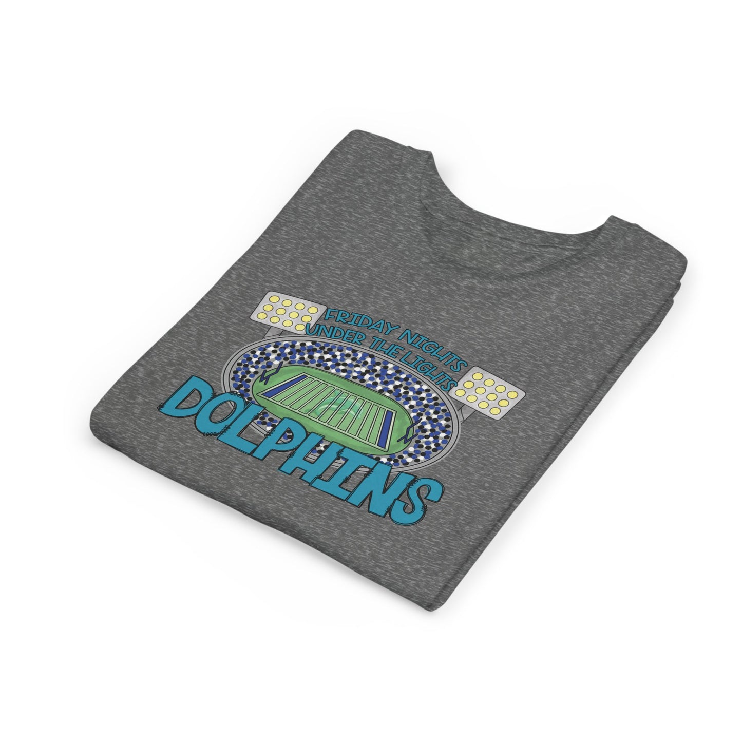 Dolphins Friday Nights Youth Tshirt - Bella Canvas