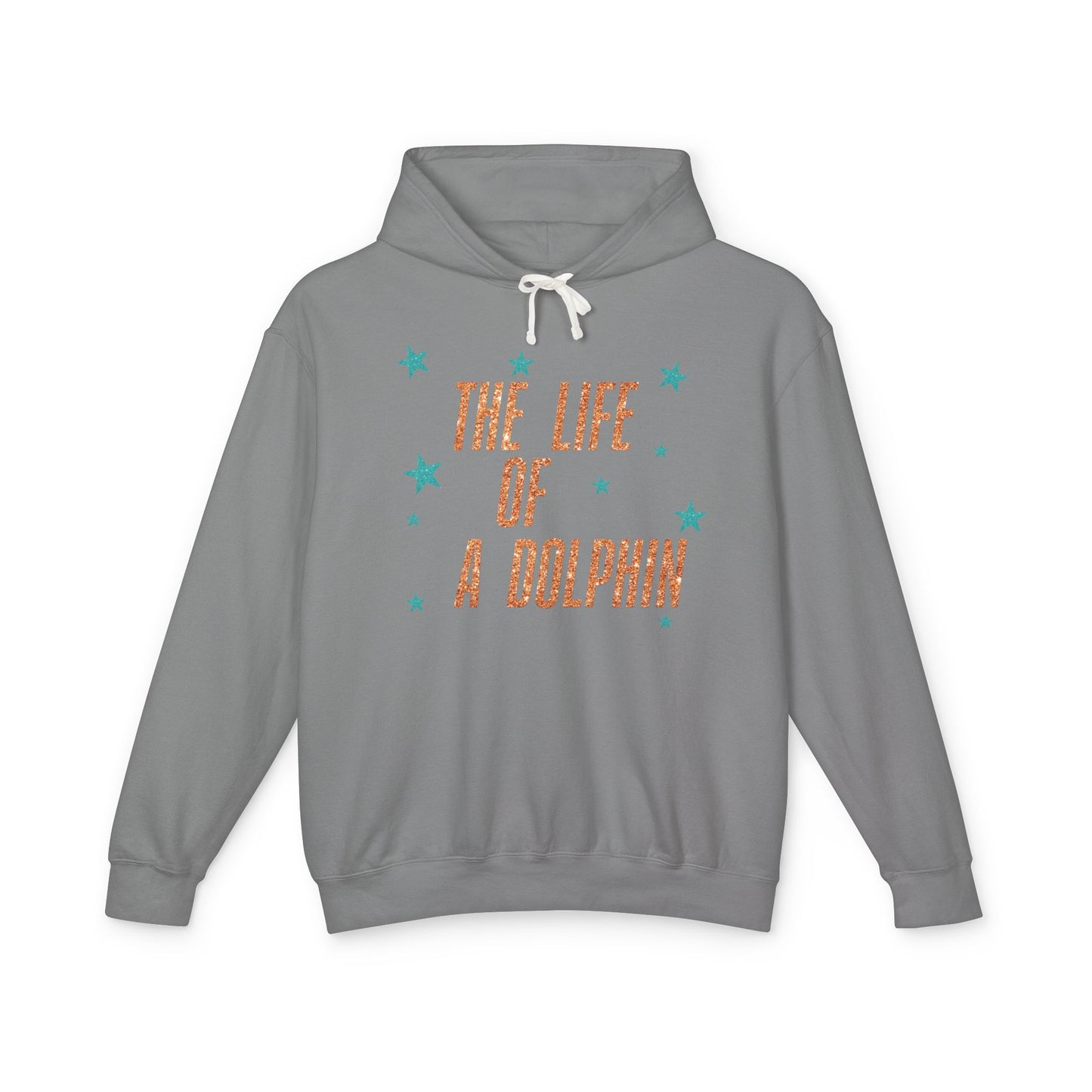 Adult Life of a Dolphin Faux Glitter Hoodie - Comfort Colors