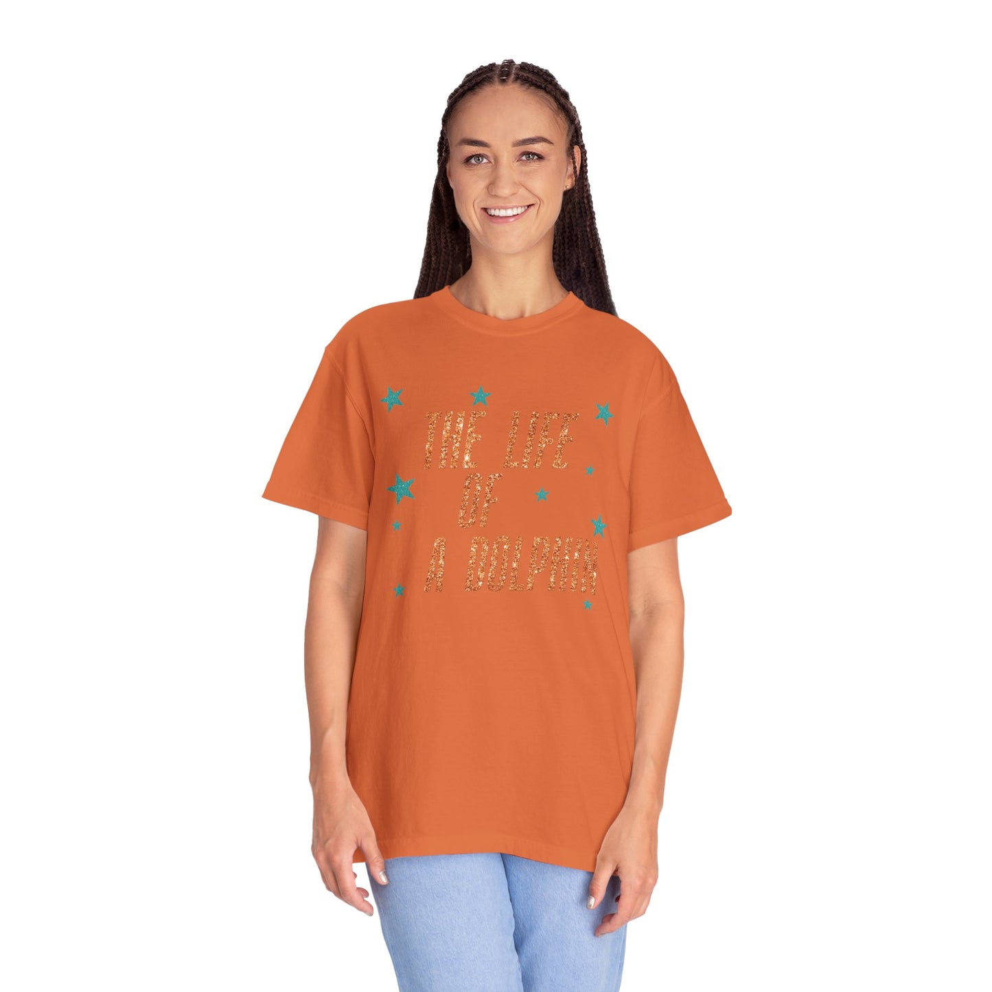 Adult Life of a Dolphin Faux Glitter - Comfort Colors