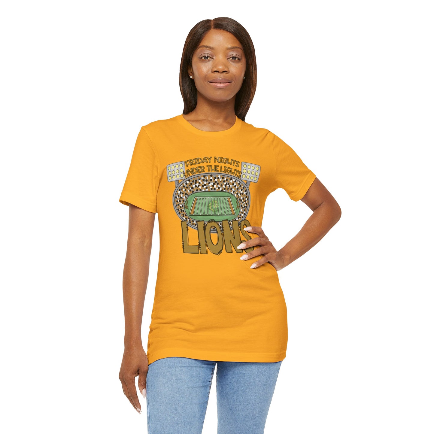 Adult Lions Friday Nights Under The Lights Tee - Bella Canvas