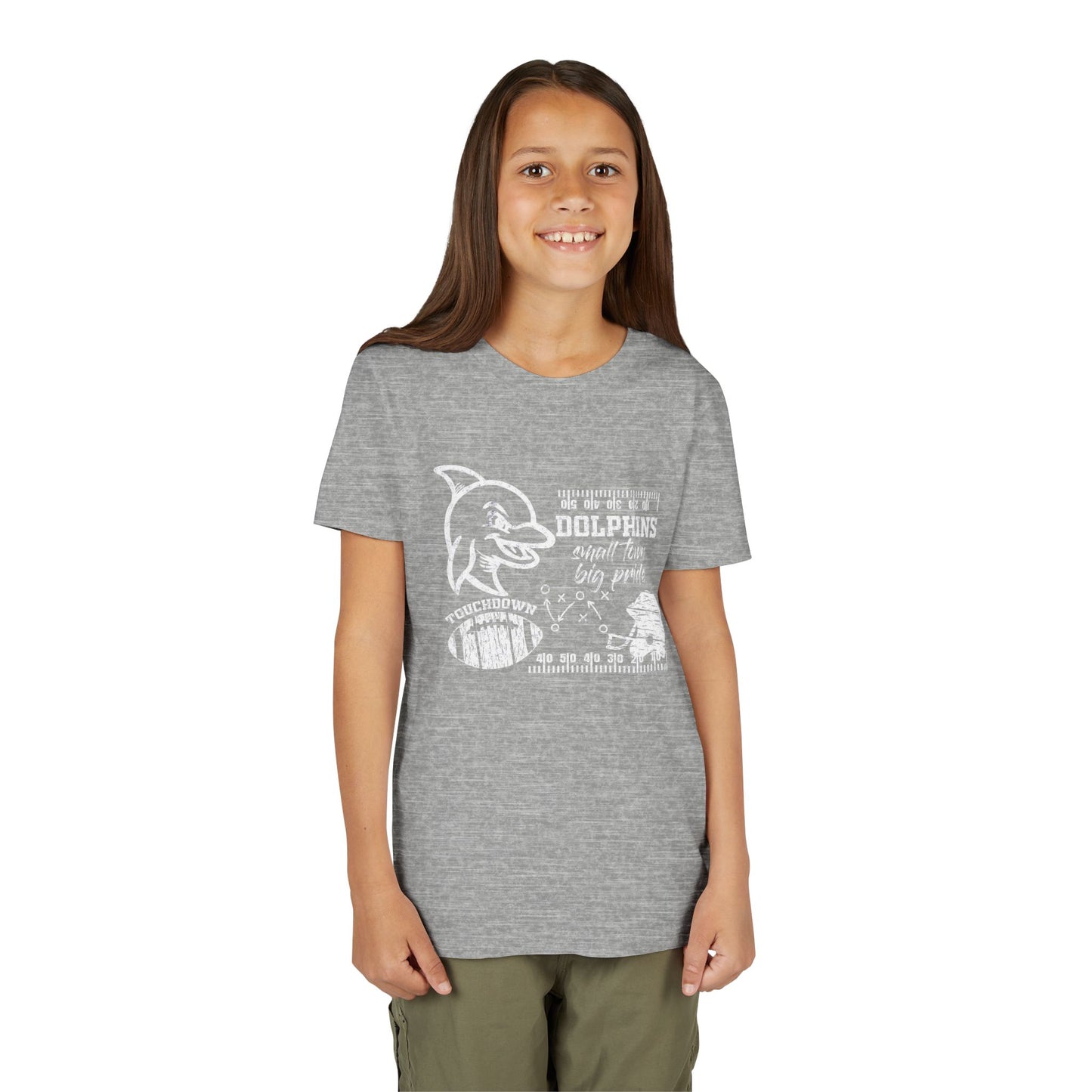 Youth Dolphin Football Tee - Bella Canvas
