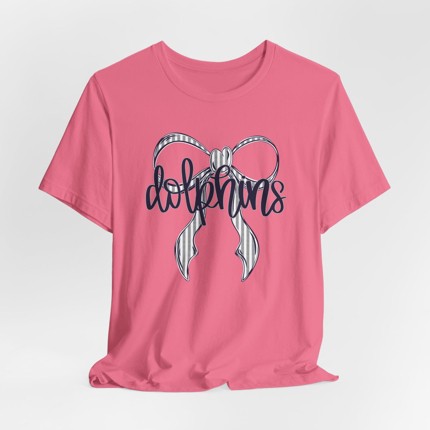 Preppy Dolphins Bow Bella Canvas