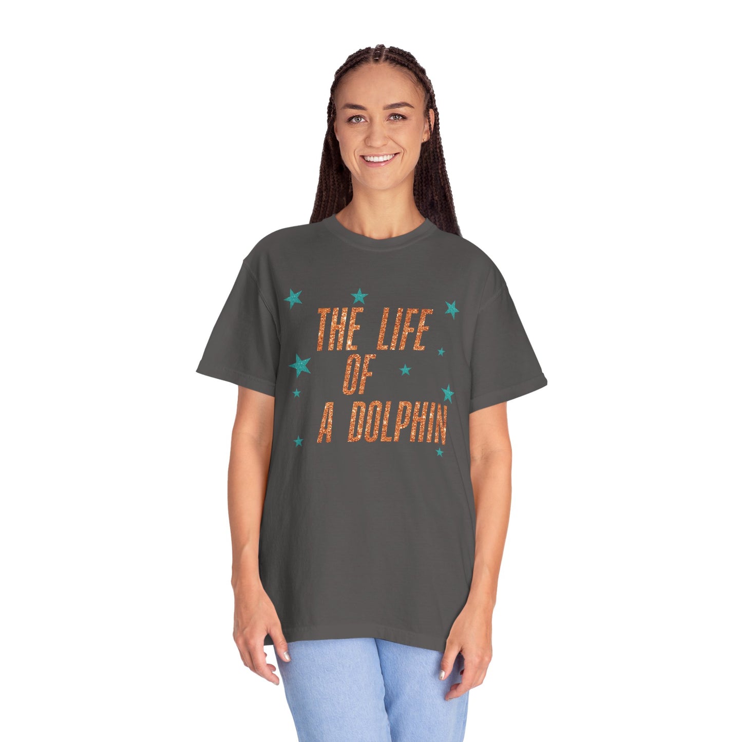 Adult Life of a Dolphin Faux Glitter - Comfort Colors
