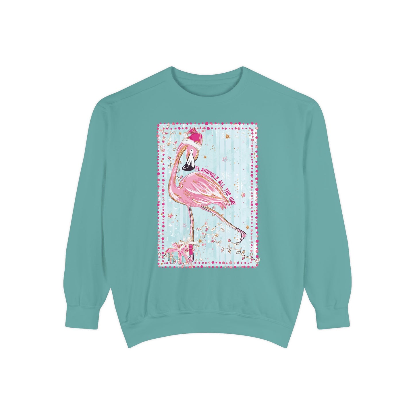Flamingle All the Way Flamingo Sweatshirt - Comfort Colors