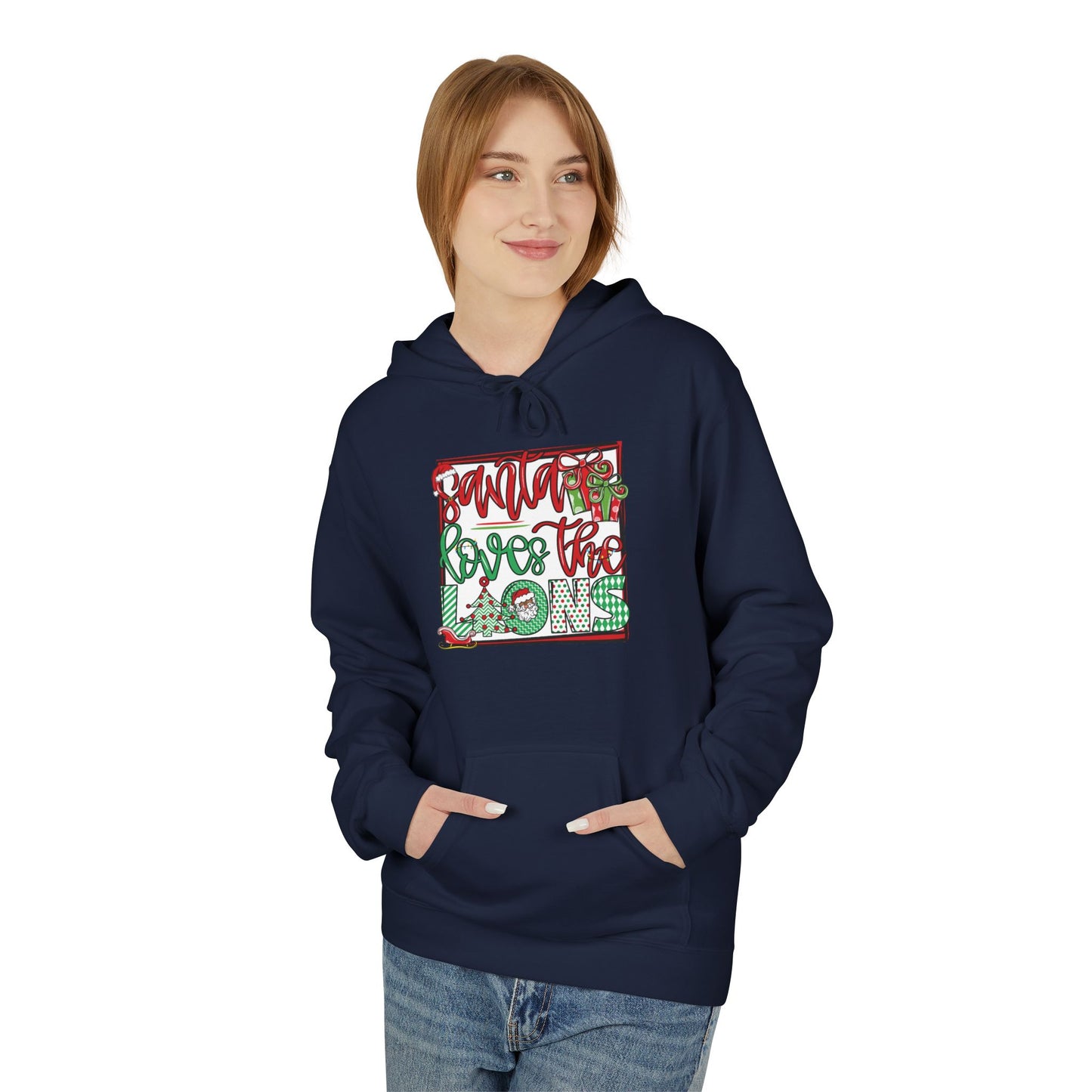 Adult Lions Christmas Hoodie - Gildan