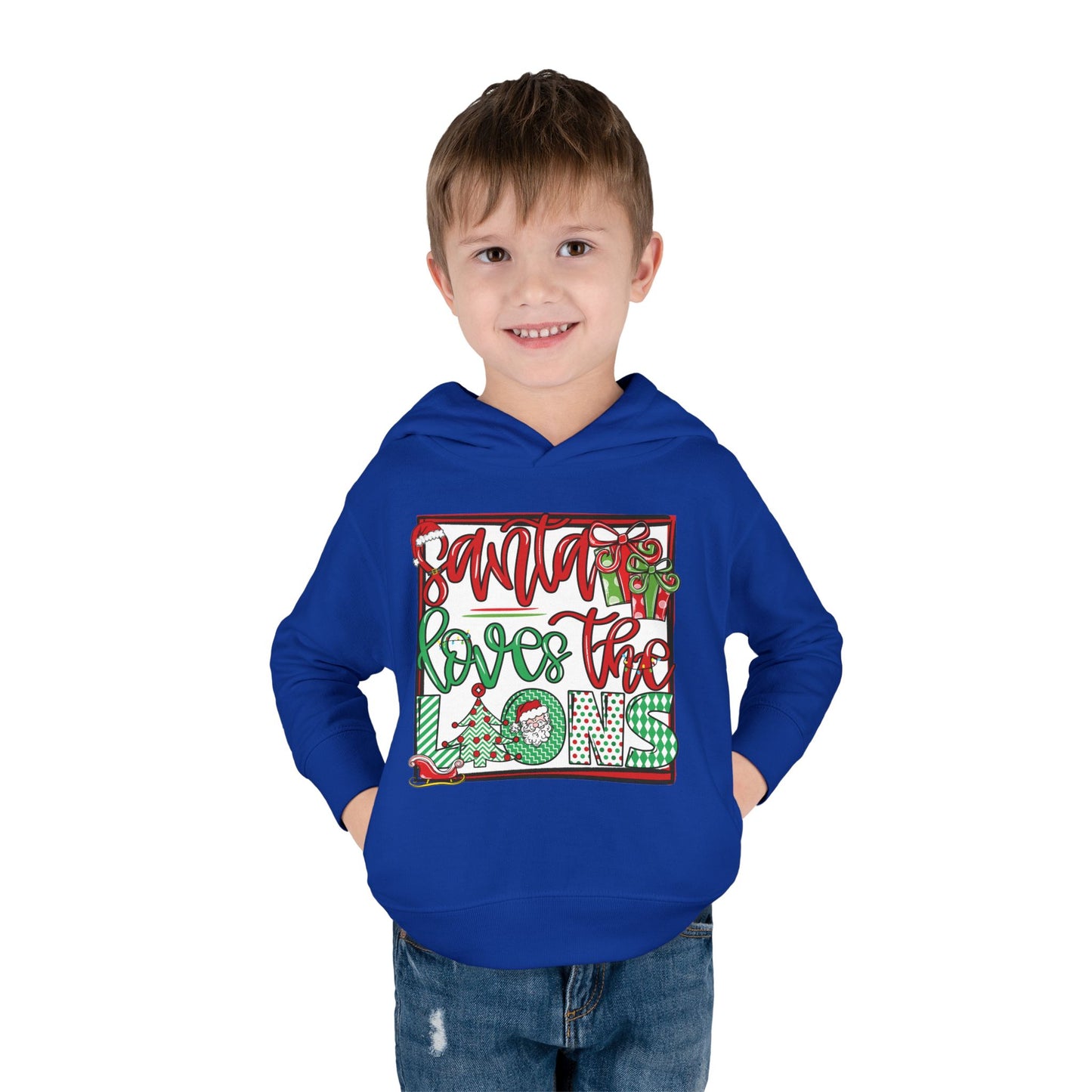 Santa Loves The Lions Toddler Hoodie