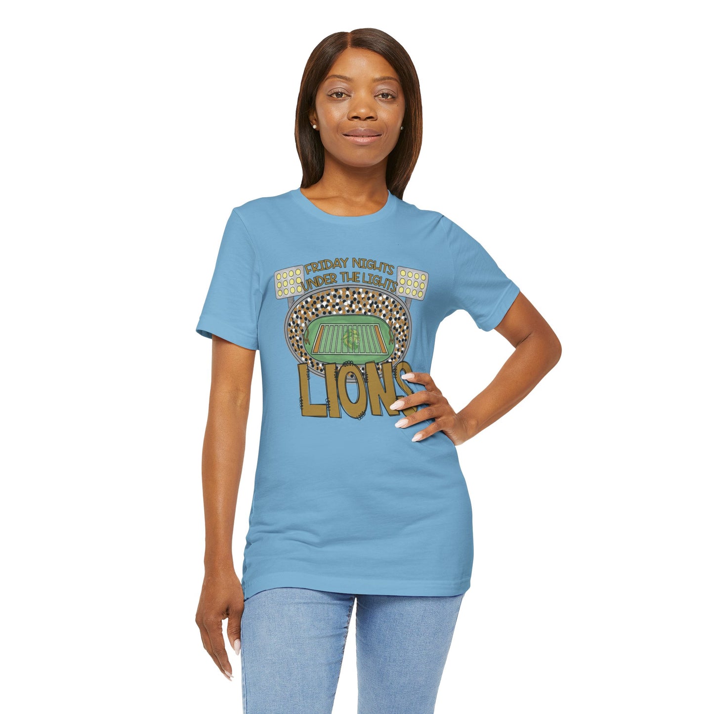 Adult Lions Friday Nights Under The Lights Tee - Bella Canvas