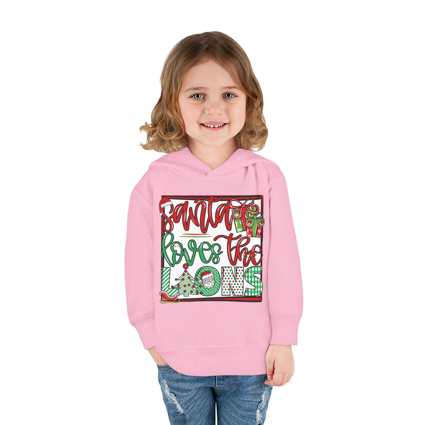 Santa Loves The Lions Toddler Hoodie