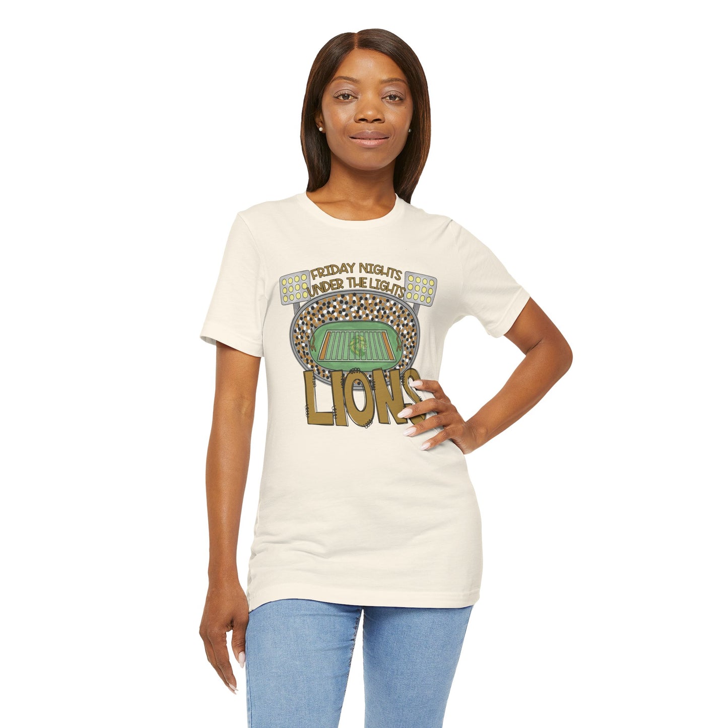 Adult Lions Friday Nights Under The Lights Tee - Bella Canvas