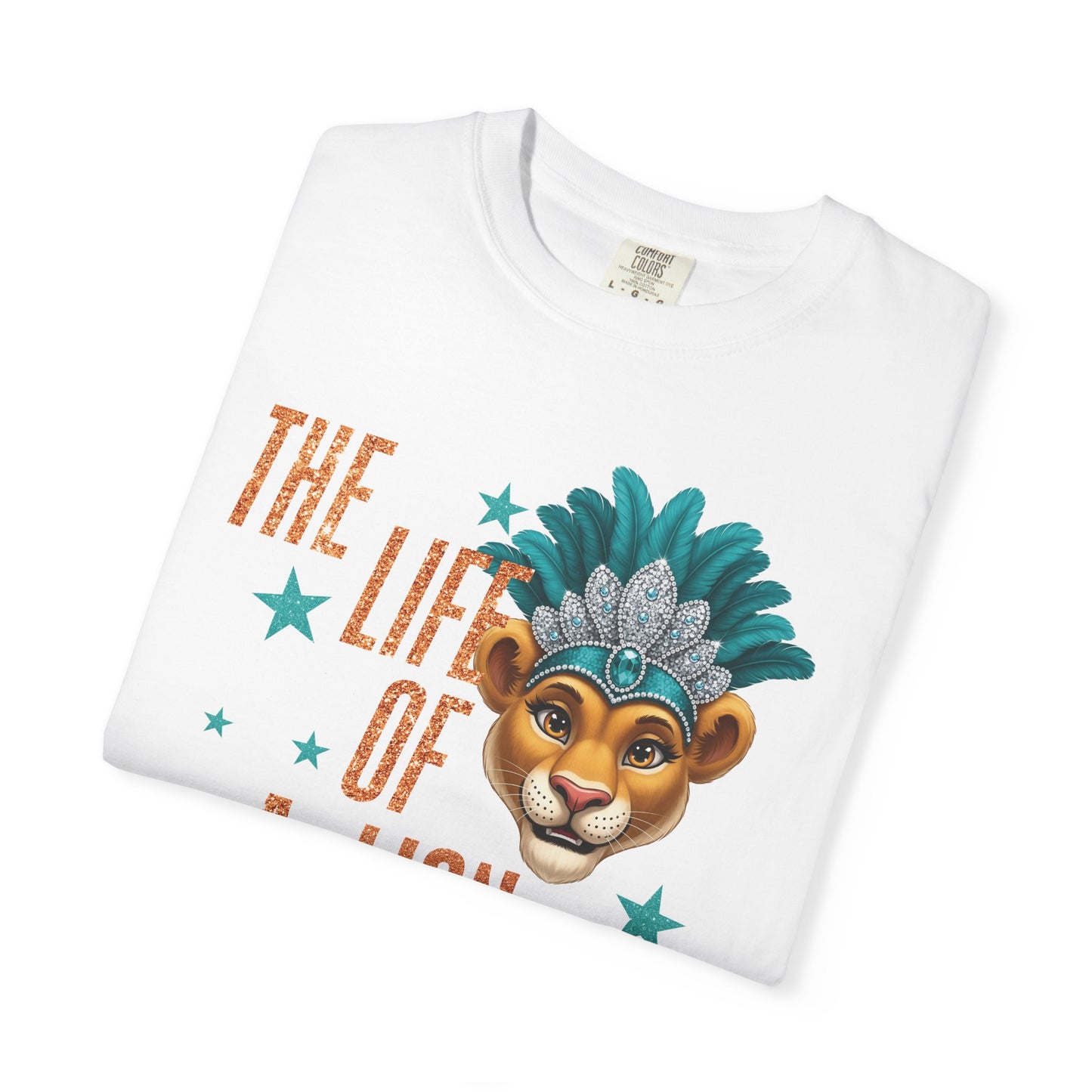 Adult Life of a Lion Faux Glitter - Comfort Colors
