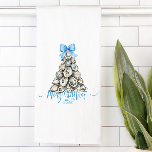 Ono Island Oyster Tree Tea Towel (Flour Sack)