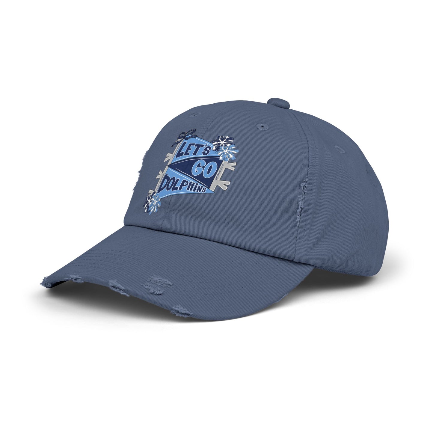 Let's Go Dolphins Distressed Cap