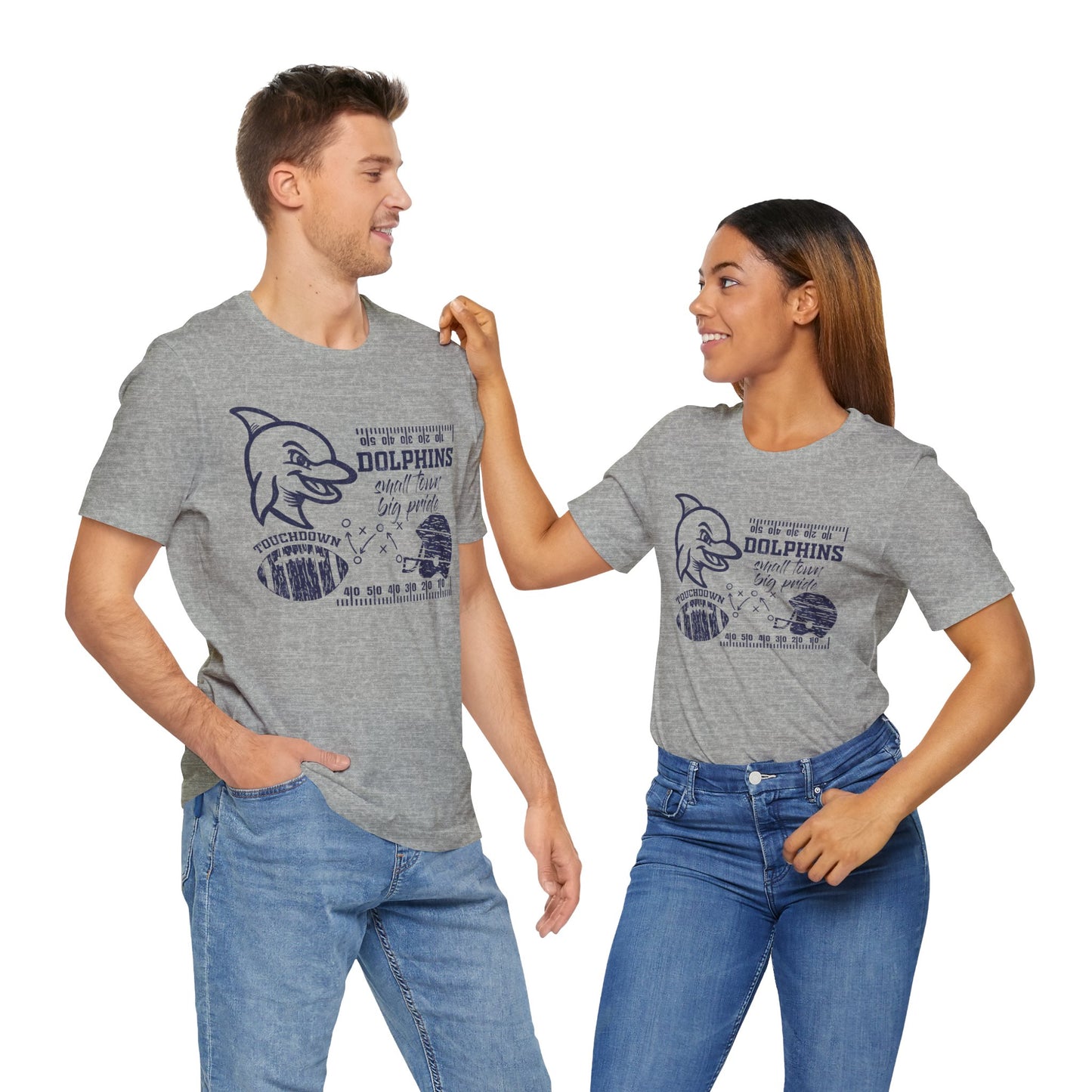 Adult Dolphin Football Tee - Bella Canvas