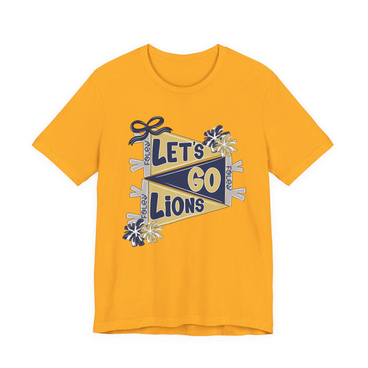 Let's Go Lions Pennant Tee - Bella Canvas