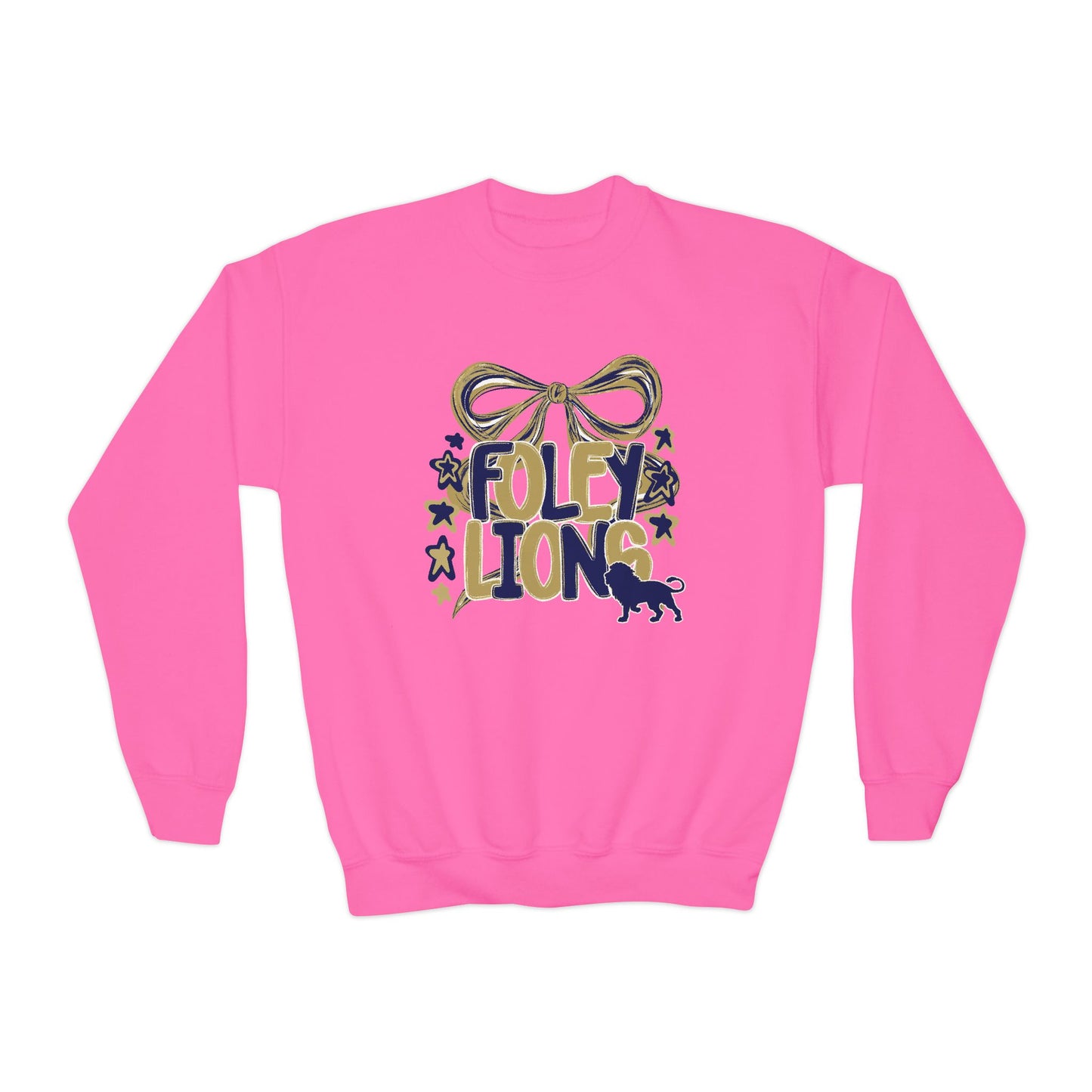 Youth Foley Lions Bow Sweatshirt - Gildan