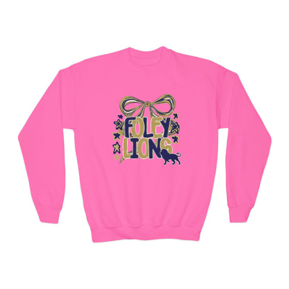 Youth Foley Lions Bow Sweatshirt - Gildan