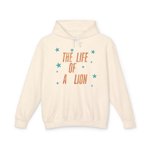 Adult Life of a Lion Faux Glitter Hoodie - Comfort Colors