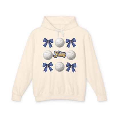 Foley Lions Coquette Bows & Volleyball Hooded Sweatshirt - Comfort Colors