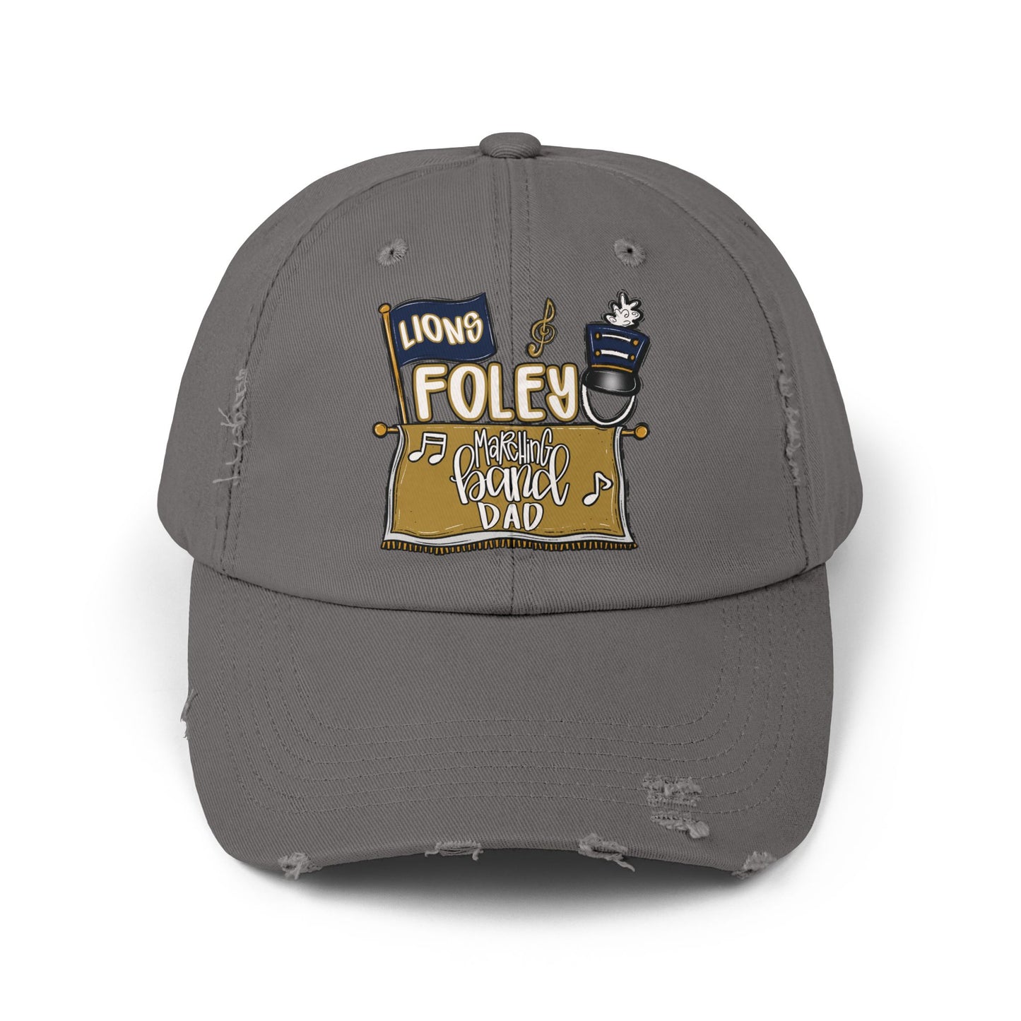 Lions Marching Band Dad Distressed Cap