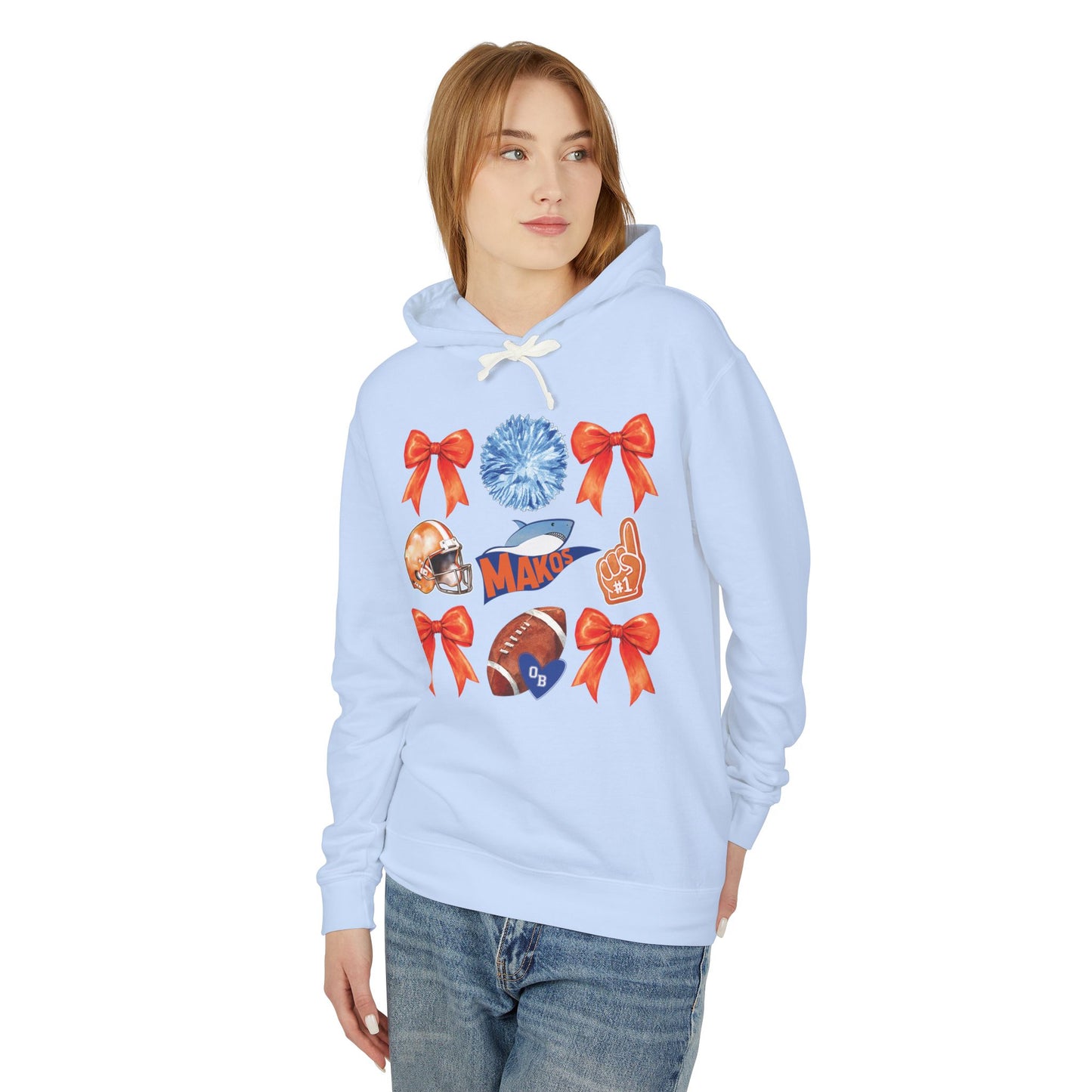 Makos Coquette Football Hoodie - Comfort Colors