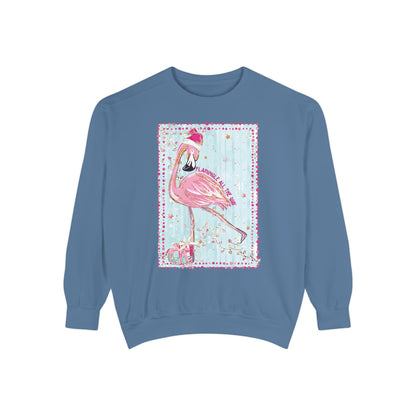 Flamingle All the Way Flamingo Sweatshirt - Comfort Colors