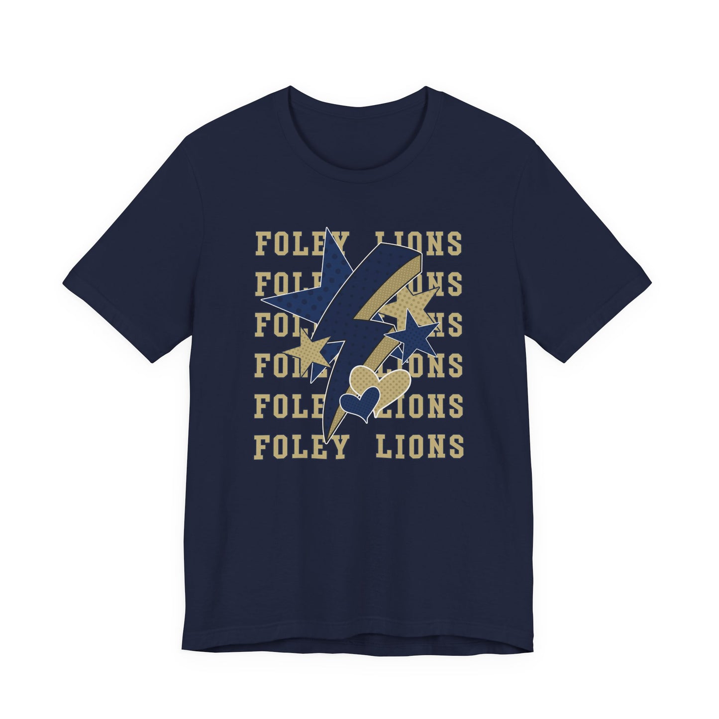 Lions Hearts, Stars, Lightning Graphic Tee - Bella Canvas
