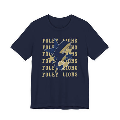 Lions Hearts, Stars, Lightning Graphic Tee - Bella Canvas