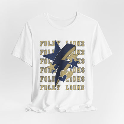Foley Lions Hearts, Stars, Lightning Tee - Bella Canvas