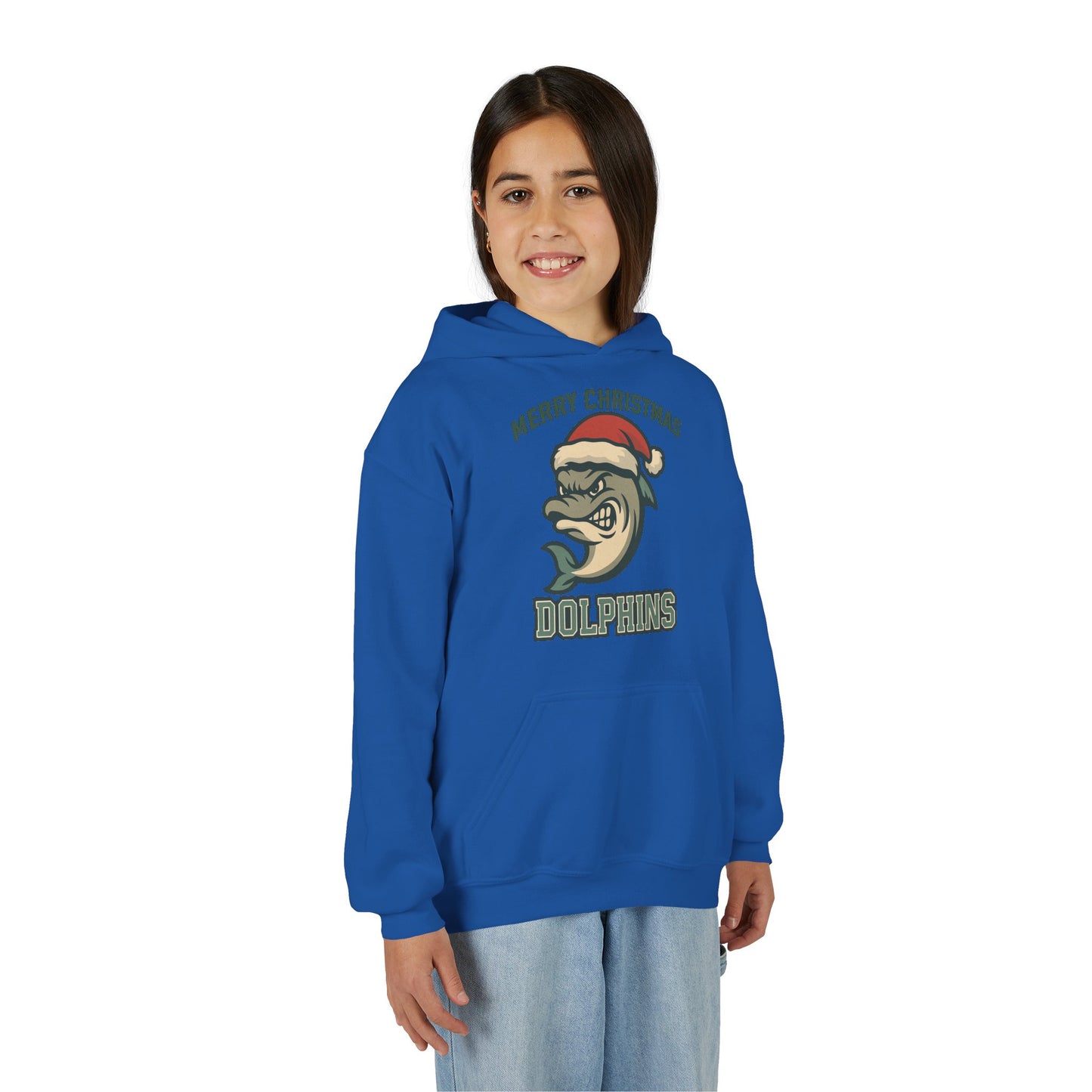 Merry Christmas Dolphins Hoodie - Gildan