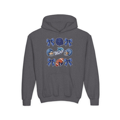 Youth Dolphins Coquette Football Hoodie