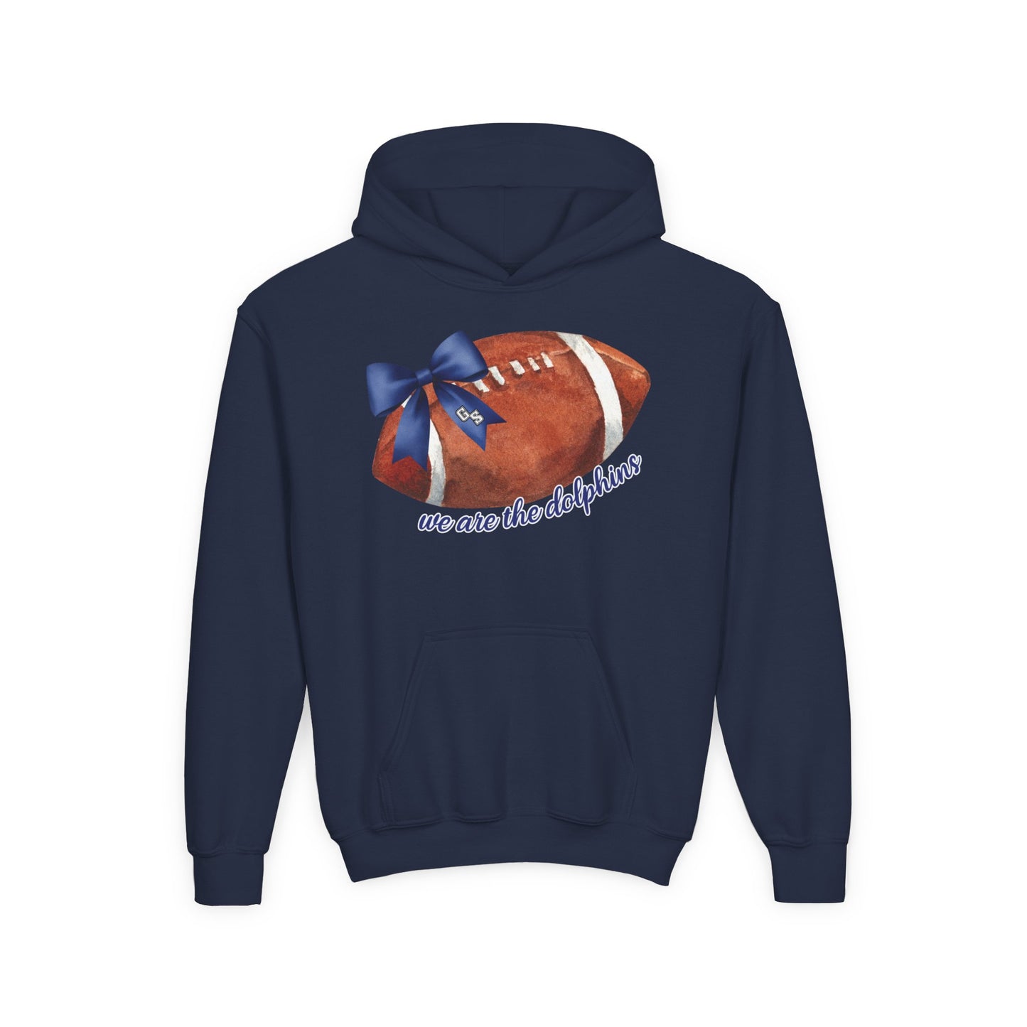 Youth Dolphins Coquette Football Hoodie