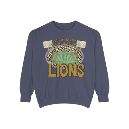 Adult Friday Night Lights Lions Sweatshirt - Comfort Colors