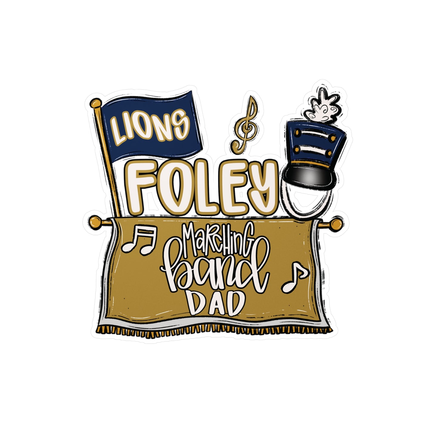 Foley Marching Band Dad Vinyl Decals