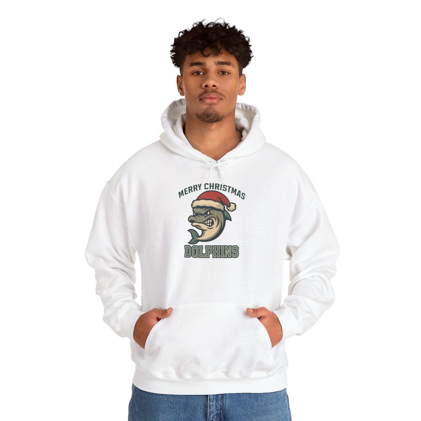 Merry Christmas Dolphin Hoodie - Gildan