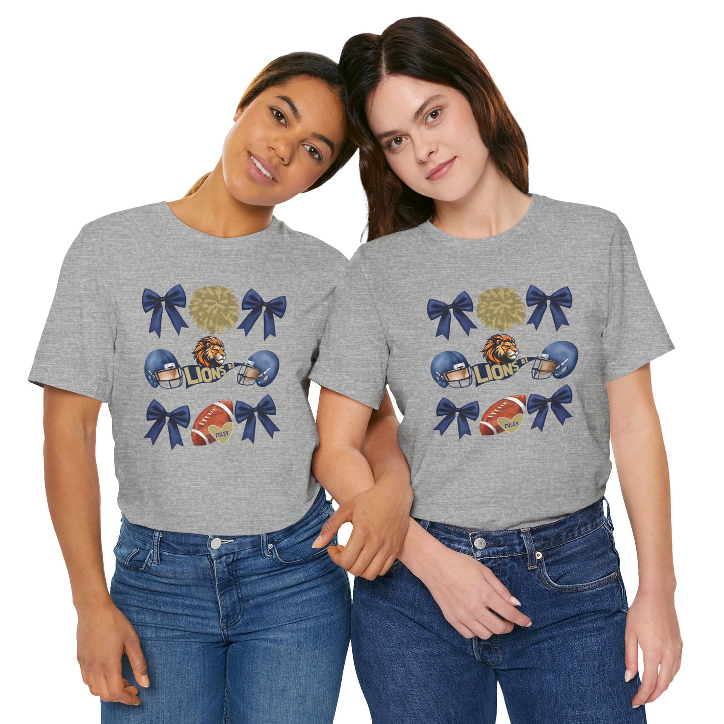 Lions Coquette Football Cheer Tee - Bella Canvas