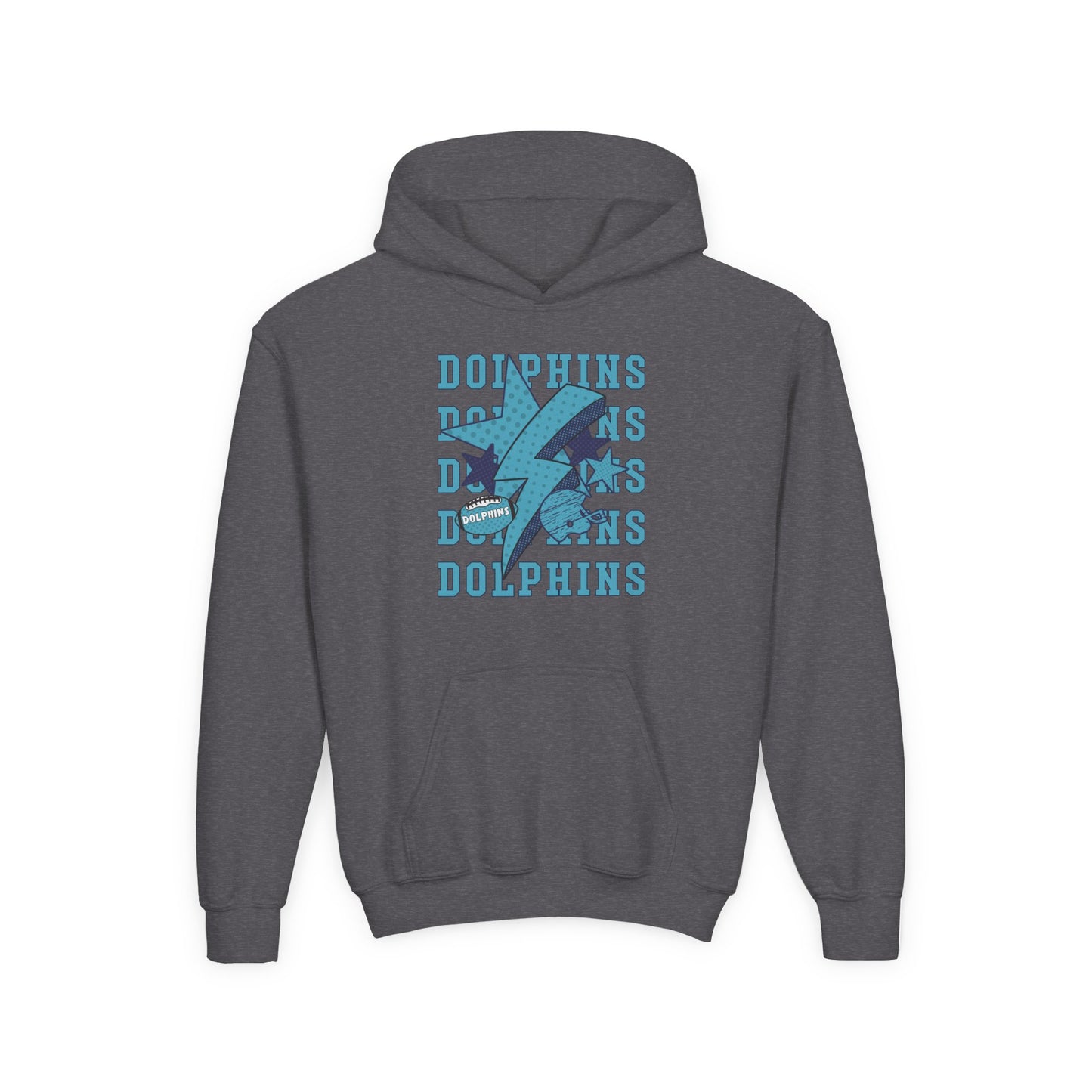 Youth Dolphin Lightning Football Hoodie