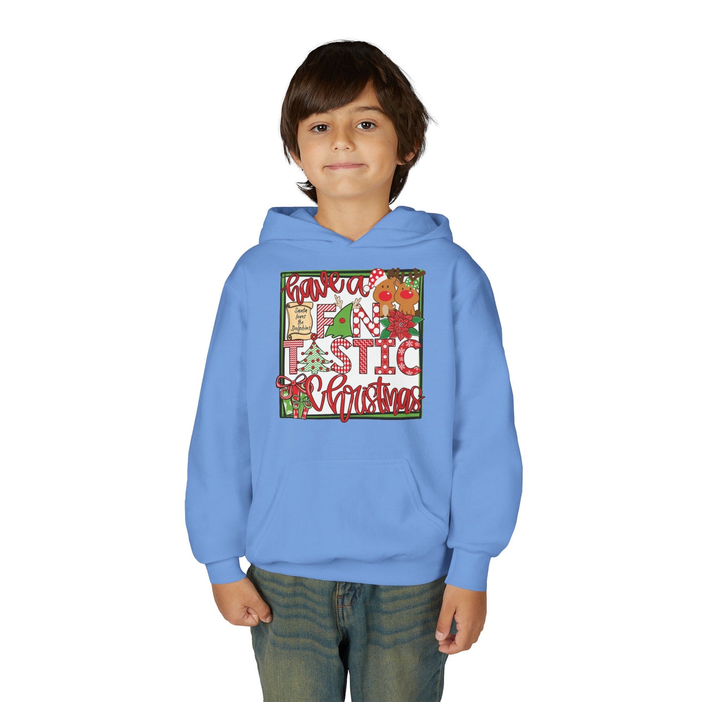 Dolphins Fintastic Christmas Hoodie - Gildan