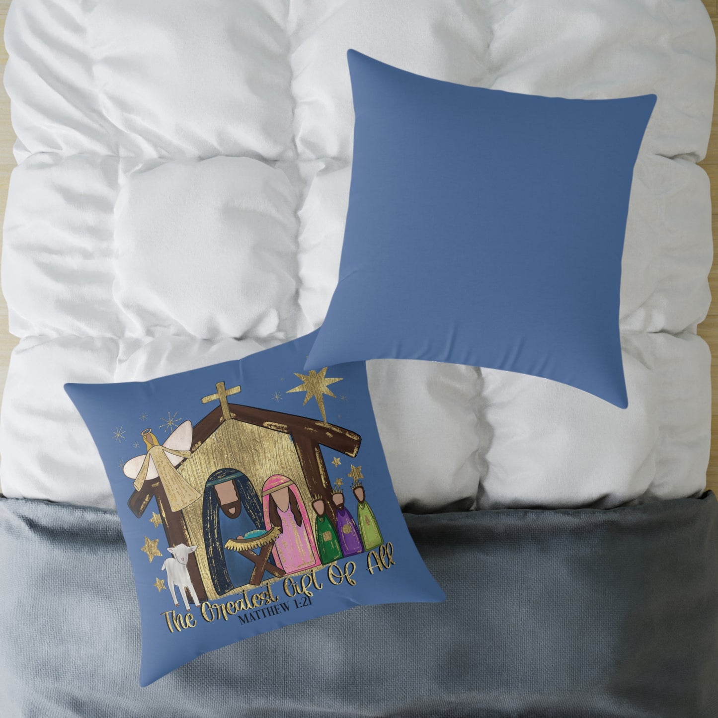 Nativity "The Greatest Gift of All" Decorative Pillow