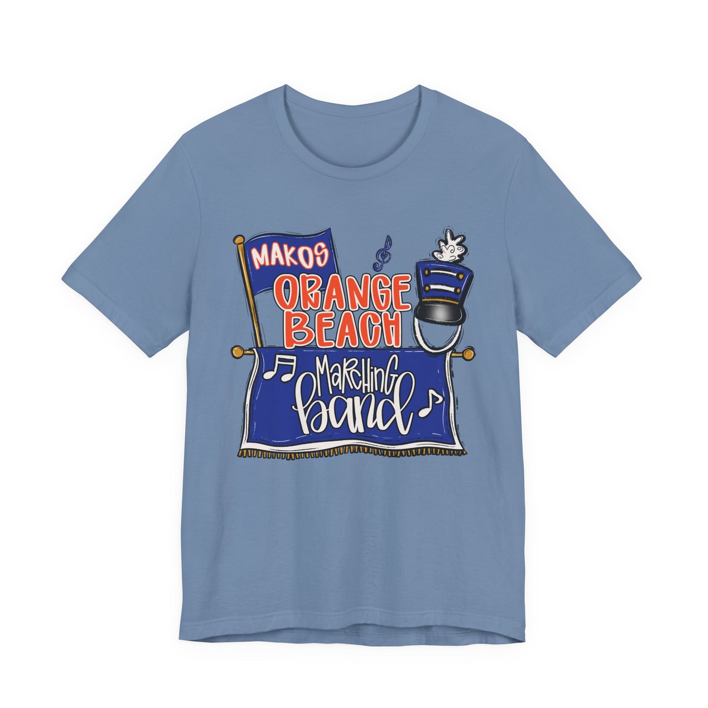 Adult Orange Beach Marching Band Tee - Bella Canvas