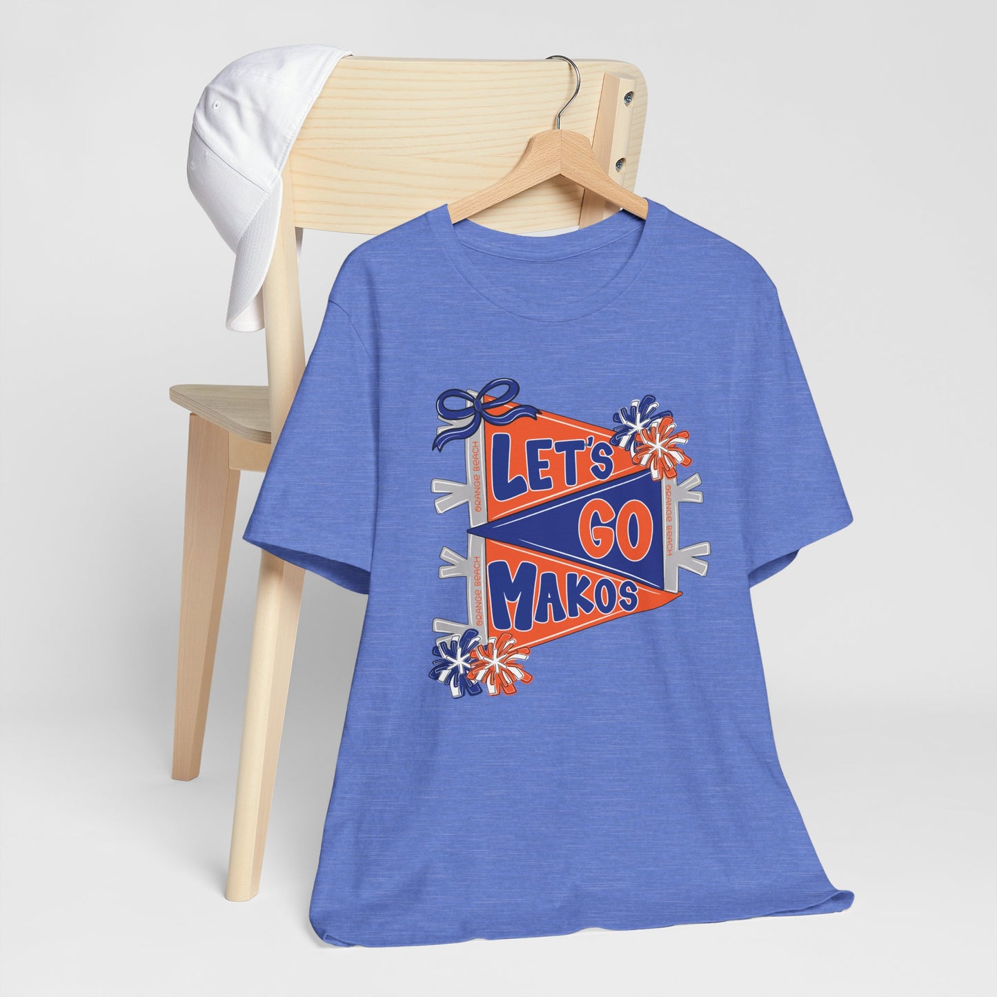 Adult Makos Let's Go Pennant Tee - Bella Canvas